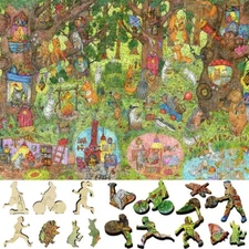 Wooden Jigsaw Puzzle for Adults by FoxSmartBox -505 pieces- Fairy Forest. Summer