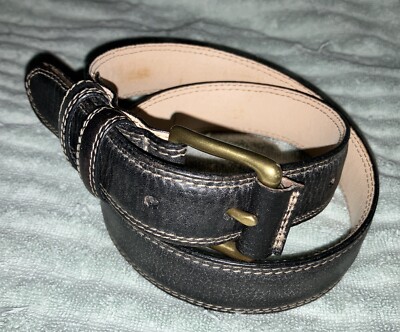 GAP Black Double Stitched Leather Belt Men's Size 28 NWOT | eBay