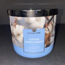 Goose Creek Candle COTTON VANILLA BREEZE 14.5 Oz Triple Wick Tumbler