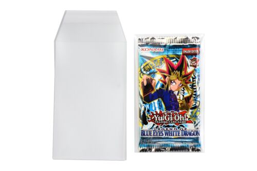 Yugioh! Booster Pack Sleeves x50 Self Sealing Clear view - For Modern Packs - Picture 1 of 9