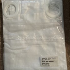 Shower Curtain - Hookless Madison White - White/Shear Window 71" x 77"