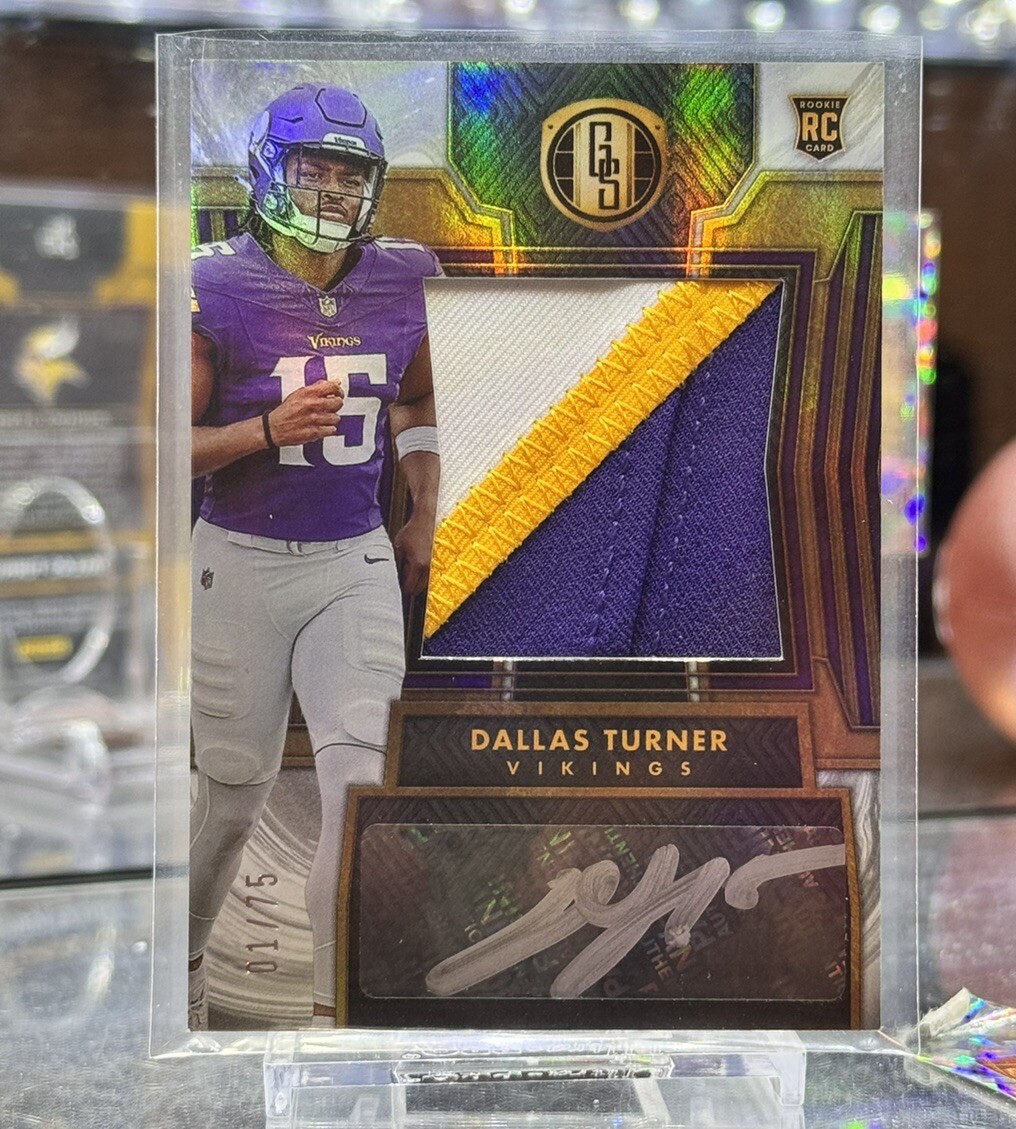 2024 PANINI GOLD STANDARD #247 DALLAS TURNER ROOKIE PATCH AUTO WHITE GOLD /75 RC