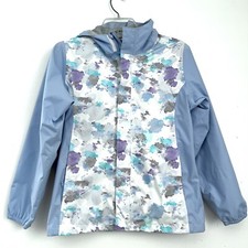 The North Face Windbreaker Girls 14/16 Women XS Full Zip Hooded Light Blue