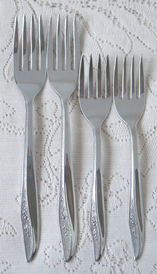 Lote de cubiertos de acero inoxidable vintage SEARS FASHION TEXTURA ROSA 20 piezas Foto 2 de 4