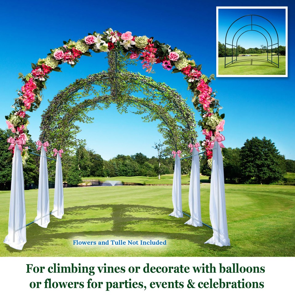 Large Size Steel Garden Arch Rose Arbor Climbing Plant Grape Support ...