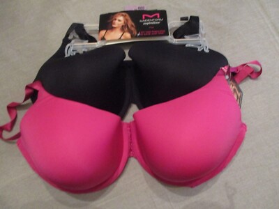 008X06 Maidenform 06082 Full Coverage Tailored Lace Wing Bra 2 PK 40DD BlackPink