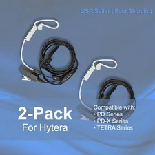 2x Acoustic (2-Wire) Tube PTT Earpiece for Hytera Radios PD700 PT560 PD792EX