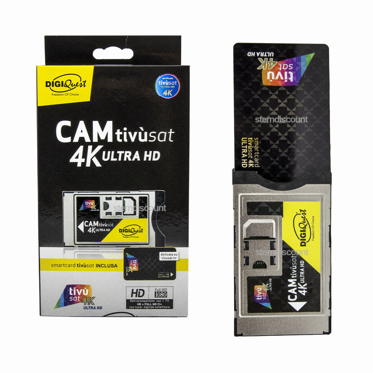 CAM Tivùsat 4K Ultra HD inklusive aktivierte Smartcard Schwarz CI Modul TivuSAT