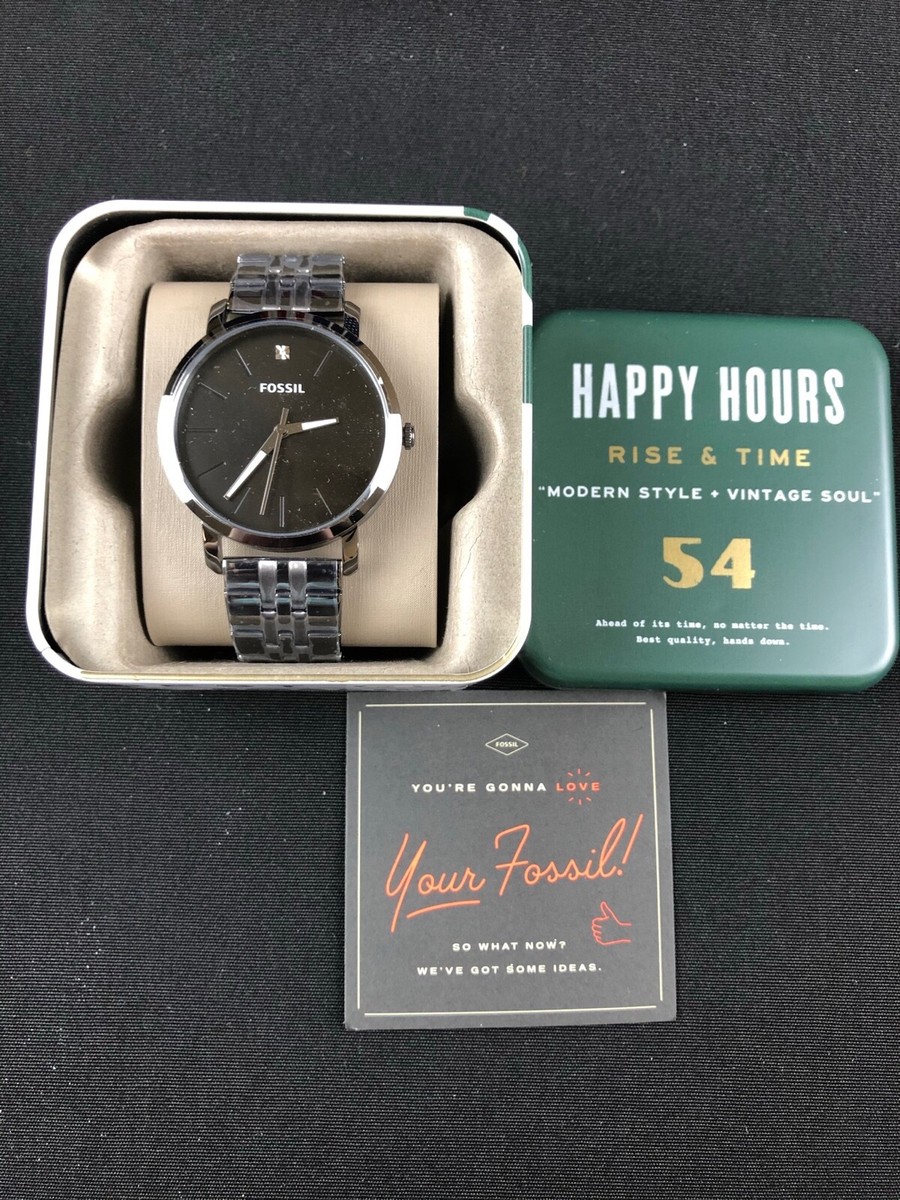 Hand Smoke Stainless Steel Fossil Herrenuhr Luther Brand New