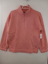Old Navy Girls XL Fiji Pink Oversized Mock-Neck Sweater-Fleece 1/2-Zip Pullover
