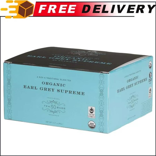 Harney & Sons Organic Earl Grey Supreme Teabags Black Tea w/ Caffeine, 50 Count