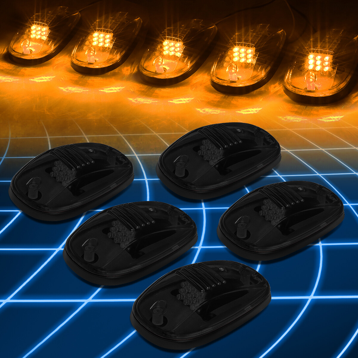 5X SMOKED LENS LED CAB ROOF MARKER LIGHT RUNNING LAMPS FOR 0218 DODGE