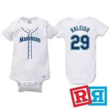 Seattle Mariners Cal Raleigh Baseball Gerber Baby Onesie® Cotton Bodysuit