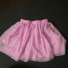 Disney Girls Pink Tulle Tutu Skirt Size 8 Glitter Layered Mickey Pull On limited