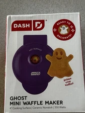 New Dash Ghost Mini Purple Waffle Maker 4" Cooking Surface Ceramic Nonstick