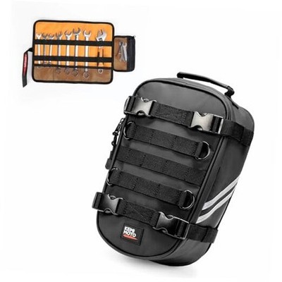 PVC Motorcycle Tail Bag with Tool Roll Bag Quick Release 6L Water-resistant