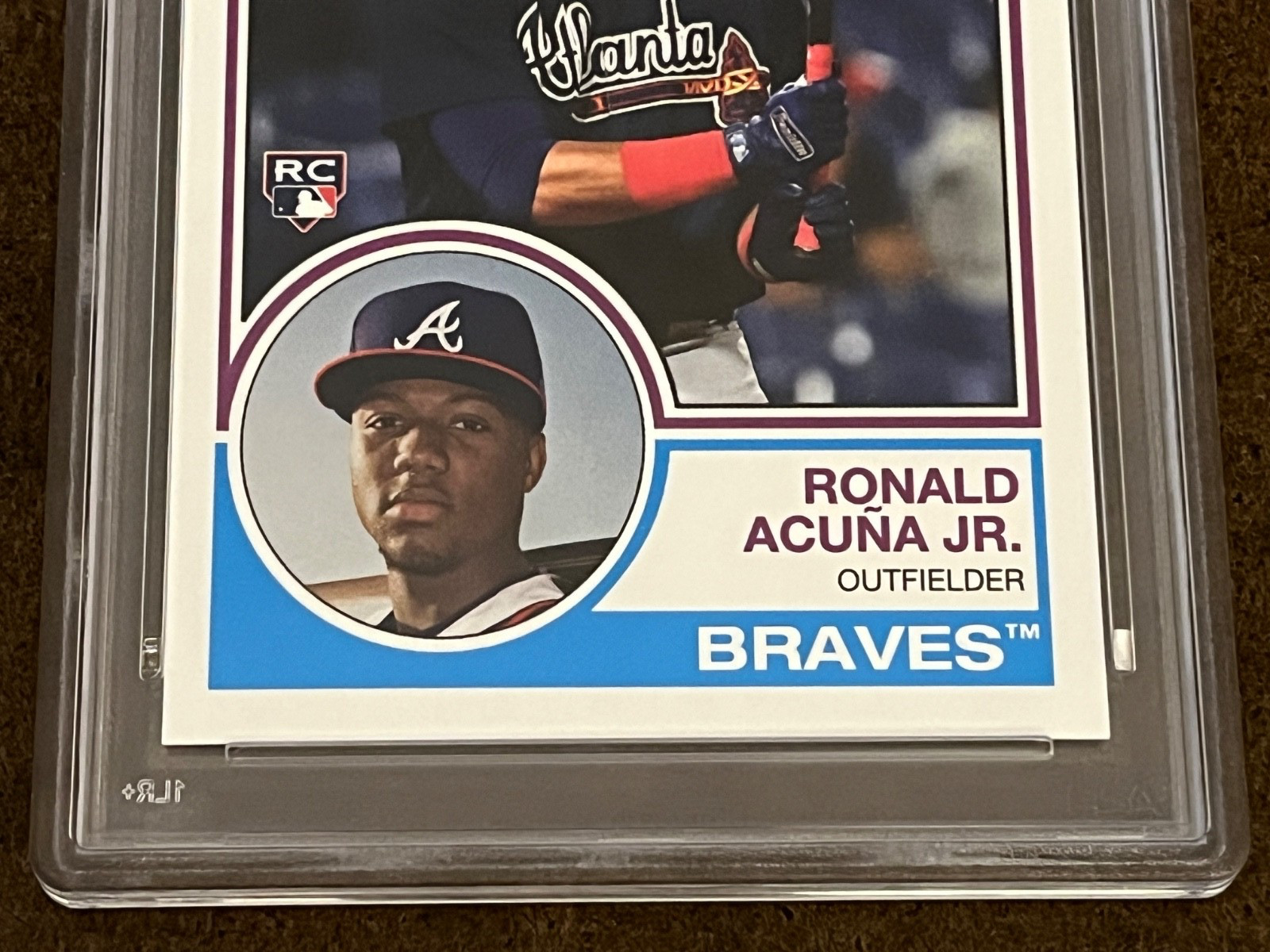 2018 Topps Update 1983 35th Anniversary-#83-13 Ronald Acuna Jr (RC) Braves PSA 9 view 3