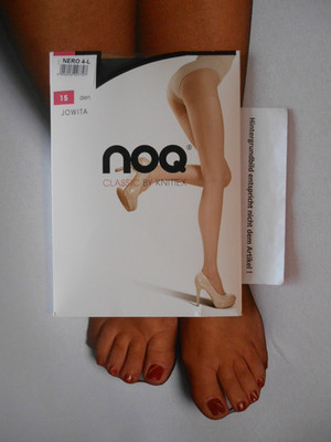 NOQ Knittex Feinstrumpfhose Jowita PL 15 DEN Gr. 4 Schwarz # 3810