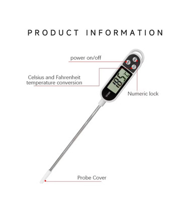  Digital Meat Thermometer Kitchen Food Cooking BBQ Probe Water Milk TP300 Instan