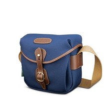 Borsa per fotocamera digitale Billingham Hadley - Navy FibreNyte / pelle cioccolato