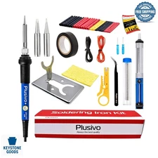 60W Adjustable Temperature Soldering Iron Kit with 15-in-1 Accessories