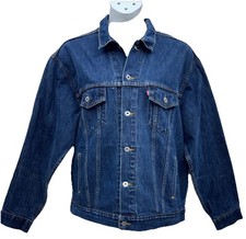 VTG Levis Size XL-70507 4890-Type 3 Dark Wash Denim Trucker Jacket Distressed