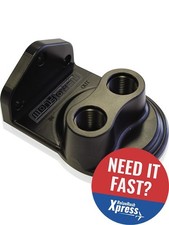 Aeroflow Billet Remote Oil Filter Head -8 ORB Top Entry Black