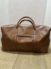 mark and Graham Leather Zipper Overnighter Travel Carry on Weekender monogrammed