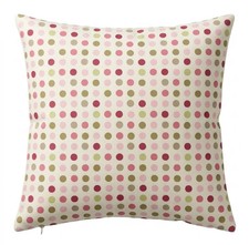 Cushion Cover Pink Polka Dot Cotton 43cm x 42cm Evans Lichfield