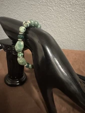 Boho Bangle Bracelet Agate Stone Beads