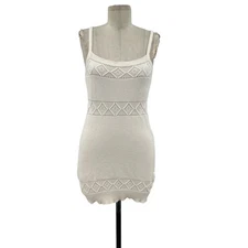 Hello Molly Venus Retrograde Knit Mini Dress Beige Cream Size US 8