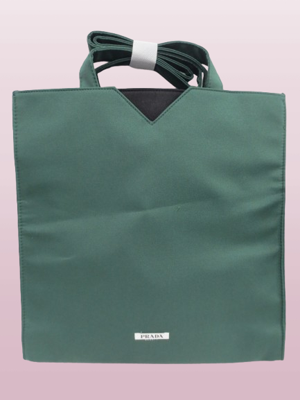 PRADA BEAUTY PRADIGME CANVAS TOTE COSMETIC BAG FOREST GREEN | eBay