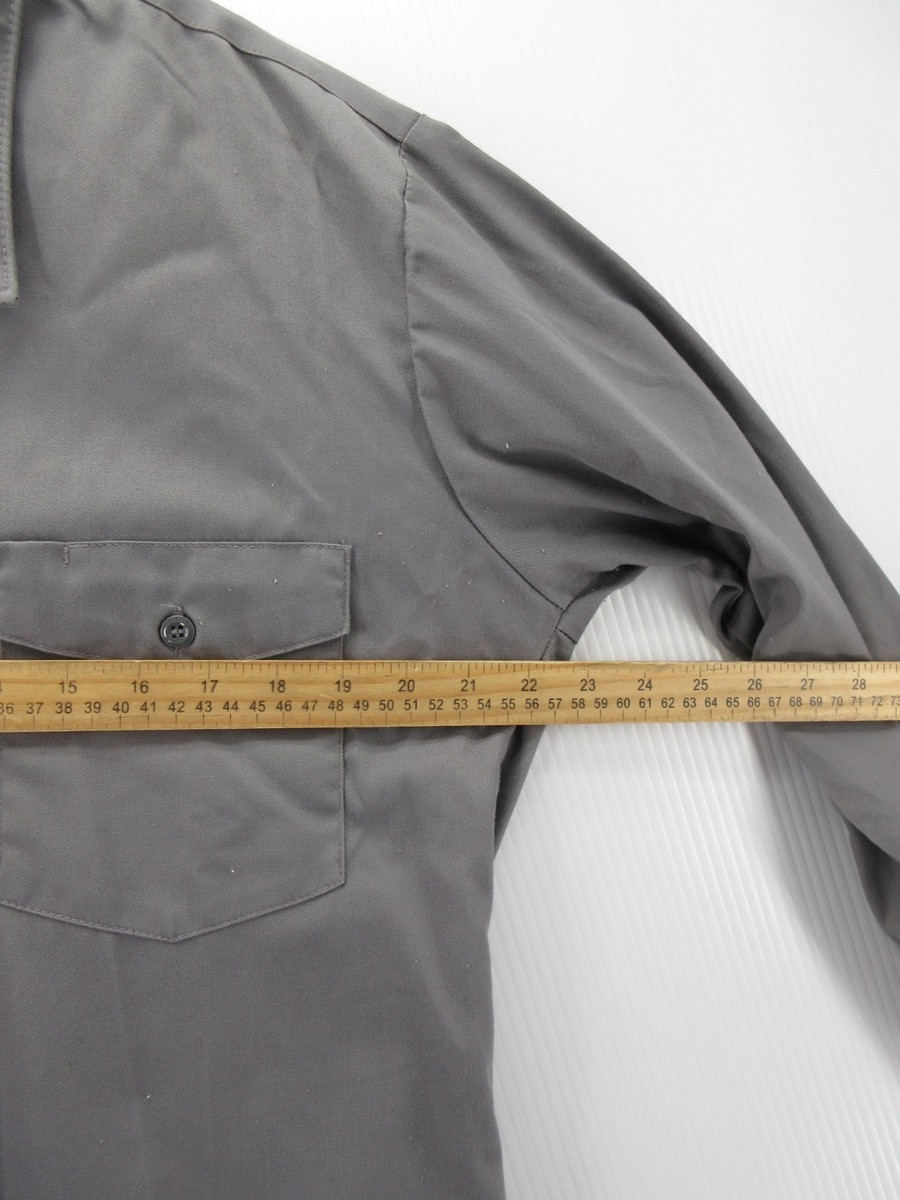 VINTAGE Montgomery Ward Shirt Men Large Gray 60s 70s Button Down