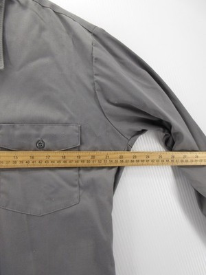 VINTAGE Montgomery Ward Shirt Men Large Gray 60s 70s Button Down