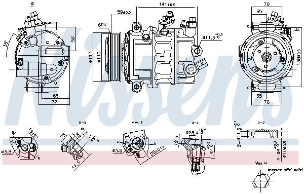 890893 NISSENS Compressor, air conditioning for MAN,VW - Image 18