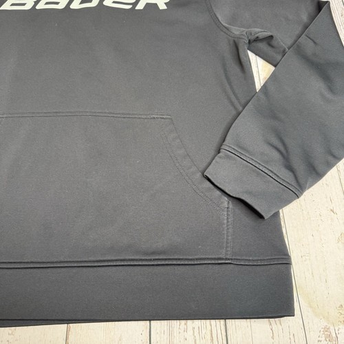 Bauer Hockey Logo Hoodie Hooded Sweatshirt Black Mens Small Performance - Picture 4 of 9