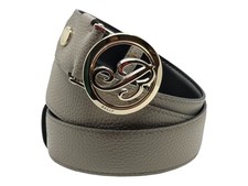 Bally 6240503 Bettyan Women's Gray Grained Leather Belt Size 105 MSRP 345