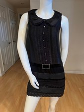 ANNA SUI X TARGET DROP WAIST LACE TRIM SHIFT DRESS SIZE 1 / XS XSMALL