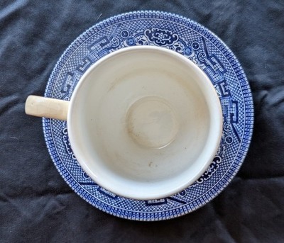 Churchill Blue Willow China Tea Cup and Saucer (Made In England
