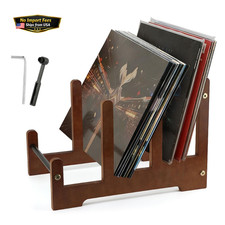 DiQiRenQin 3-Tier Vinyl Record Storage Rack, Pine Wood, Holds 60 Natural