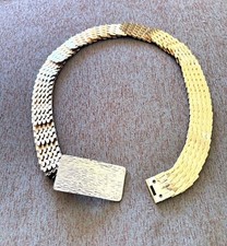 Vintage 1980's Gold Metal Fish Scale Stretch Ladies Belt 27"