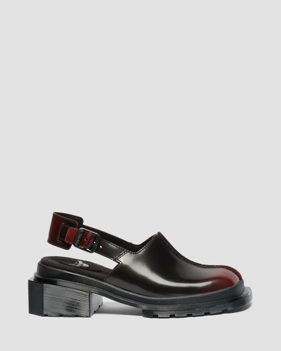 Dr. Martens MAYBOLE Mules CHERRY RED Square toe 42831600 Japan New