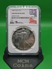 1987 SILVER EAGLE $1 GEM UNCIRCULATED NGC *HAND SIGNED JOHN MERCANTI