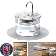 Stylish 2L Cat & Dog Water Fountain with Dual...