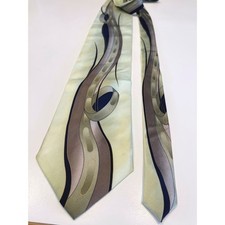 Ottimo Uomo Green Abstract Art Silk Mens Tie