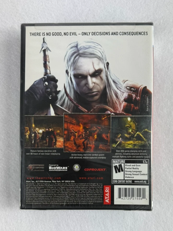 The Witcher PC DVD-ROM CD Projekt Atari Bioware Windows - Brand New Sealed - Image 2 of 4