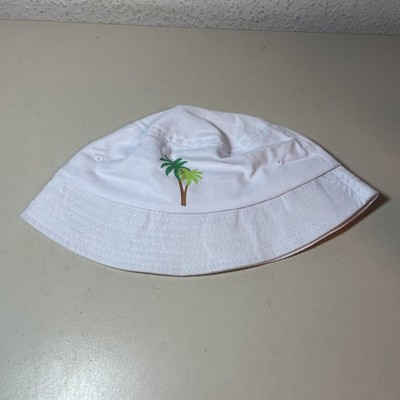 Bucket Hat Hut Weiß Palmen Motiv 