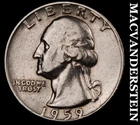 1959 Silver Washington Quarter - Scarce  Better Date  No Reserve  #K4181