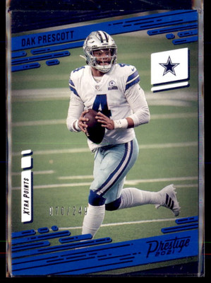 2021 Panini Prestige Football Xtra Points Blue /249 Dak Prescott Cowboys #9