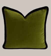 Image of New Velvet Cushion Cover With Brush Fringe Pillowcase Home & Hotel Made in Uk